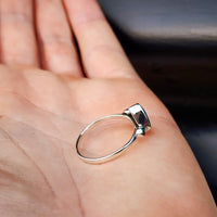 Solid 925 Sterling Silver & Natural Turquoise 3 Setting Pear Ring