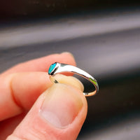 Solid 925 Sterling Silver & Natural Turquoise 6mm Heart Ring