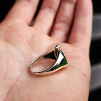(R) Solid 925 Sterling Silver & Natural Turquoise Horseshoe Ring