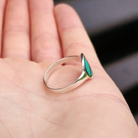 Solid 925 Sterling Silver & Natural Turquoise Peace Ring