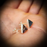Solid 925 Sterling Silver & Paua Triangle Stud Earrings