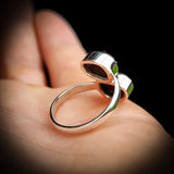 Rustic Solid 925 Sterling Silver & Natural Raw Black Double Tourmaline Handmade Ring