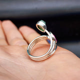 (Adjustable) 925 Sterling Silver, Natural Raw Emerald, Ruby, Sapphire Handmade Ring