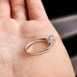 (O) Solid 925 Sterling Silver & 7mm Simulated Diamond Signet Ring