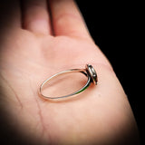 (T) Solid 925 Oxidized Sterling Silver & Natural Irregular Tiger Eye Ring