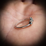 (M) Solid 925 Sterling Silver & Natural Turquoise Lotus Ring