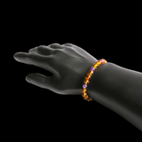 Polished Honey Baltic Amber & Amethyst Elastic Bracelet