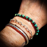 Raw Cherry Amber & Natural Turquoise Elastic Bracelet