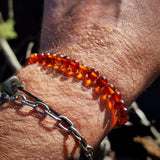 Polished Cognac Baltic Amber Elastic Bracelet