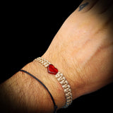 Natural Baltic Amber Heart Macrame Bracelet