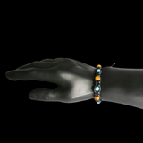 Raw Honey Baltic Amber & Turquoise Stone Macrame Bracelet