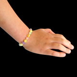 Amber Teething Bracelet / Anklet - Raw Butter & Pastel Chalcedony