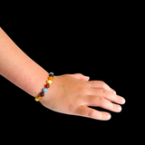 Amber Teething Bracelet  / Anklet - Raw Mixed Amber & Aquamarine