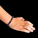 Amber Teething Bracelet / Anklet - Polished Cherry & Lapis Lazuli