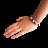 Amber Teething Bracelet / Anklet- Polished Cherry Amber & Rose Quartz