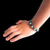 Amber Teething Bracelet / Anklet - Polished Cherry Amber & Amazonite