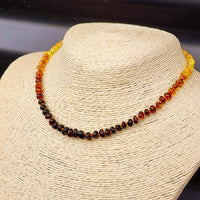 Amber Teething Necklace - Mixed Polished Baroque Gradient Amber