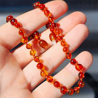 Amber Teething Necklace - Polished Cognac