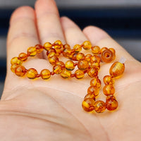 Amber Teething Necklace - Polished Honey Amber