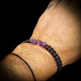 Natural Amethyst Chip Black Macrame Bracelet
