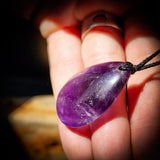 Natural Amethyst Waterdrop Pendant Necklace