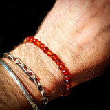 Polished Cognac Baltic Amber Elastic Bracelet