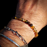Natural Polished Green Baltic Amber Elastic Bracelet