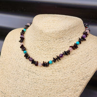 Amber Teething Necklace - Cherry Chip, Amethyst, Turquoise, Rose Quartz