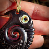 Mania Koru Bone Carving Pendant Necklace - NZ Maori Inspired