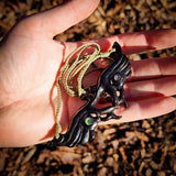 Pekapeka Black Bone Carving Pendant Necklace - NZ Maori Inspired