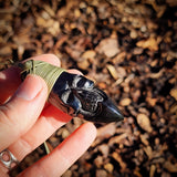 Skull Toki Black Bone Carving Pendant Necklace - NZ Maori Inspired