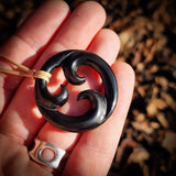 Triple Koru Bone Carving Pendant Necklace - NZ Maori Inspired