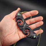 Pekapeka Black Bone Carving Pendant Necklace