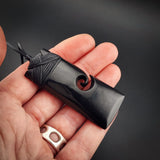 Koru Toki Black Bone Carving Pendant Necklace