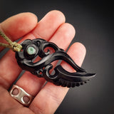 Manaia Black Bone Carving Pendant Necklace