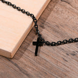 Black Stainless Steel Hanging Cross Chain Bracelet