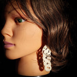 Natural Maori Bone Carving & Paua Earrings - Double Manaia