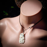 Natural Carved Maori Bone Carving Pendant Necklace - Tiki