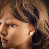 Round Bone Carving Stud Earrings