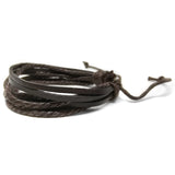 Brown Multilayer Leather Rope Adjustable Bracelet