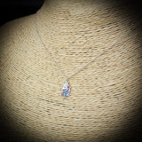 Childrens 925 Solid Sterling Silver & CZ Unicorn Necklace