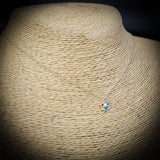 Childrens 925 Solid Sterling Silver Colorful Smiley Flower Necklace