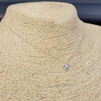 Childrens 925 Solid Sterling Silver Colorful Smiley Flower Necklace
