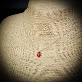 Childrens 925 Solid Sterling Silver Ladybug Necklace