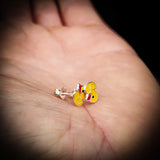 Childrens 925 Sterling Silver Rubber Duck Stud Earrings