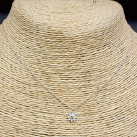 Childrens 925 Solid Sterling Silver & CZ Daisy Necklace