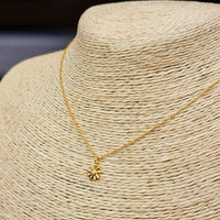 Childrens 925 Solid Sterling Silver & CZ Gold Flower Necklace