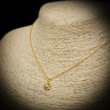 Childrens 925 Solid Sterling Silver & CZ Gold Flower Necklace