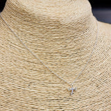 Childrens 925 Solid Sterling Silver & Lavender CZ Dragonfly Necklace