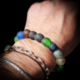 Chunky Sea Glass Bead Elastic Bracelet